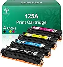 GREENSKY Compatible Toner Cartridge Replacement for HP 125A CB540A CB541A CB542A CB543A Color Laserjet CM1312 MFP CM1312nfi CP1215 CP1515n CP1518ni Printer (Black, Cyan, Yellow, Magenta, 4-Pack) 