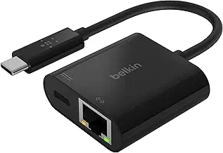 Adaptador belkin inc001btbk usb-c a ethernet + càrrega 60w color negre