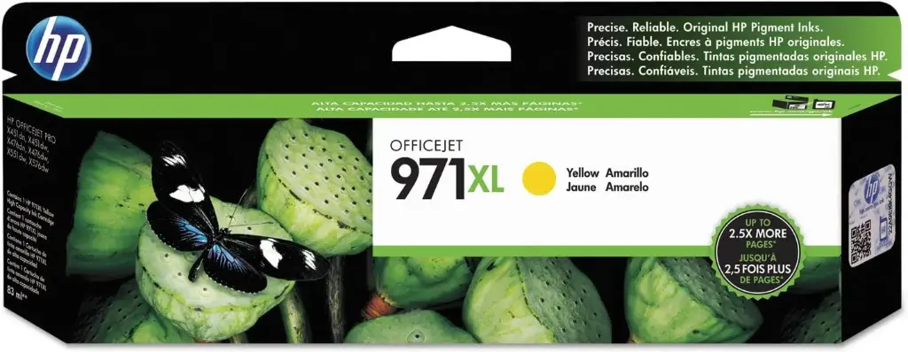 HP 971X | PageWide Cartridge High Yield | Yellow | Works with HP OfficeJet Pro X451, X476, X551, X576 | CN628AM 