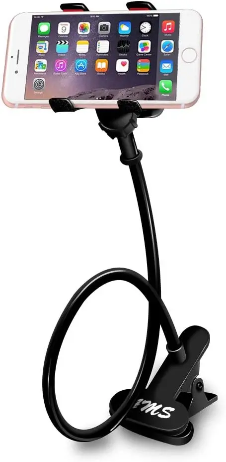 AMS Cell Phone Holder, Clip Holder, Lazy Bracket Flexible Long Arms for All Mobile, Fit On Desktop Bed Mobile Stand for Bedroom, Office, Kitchen