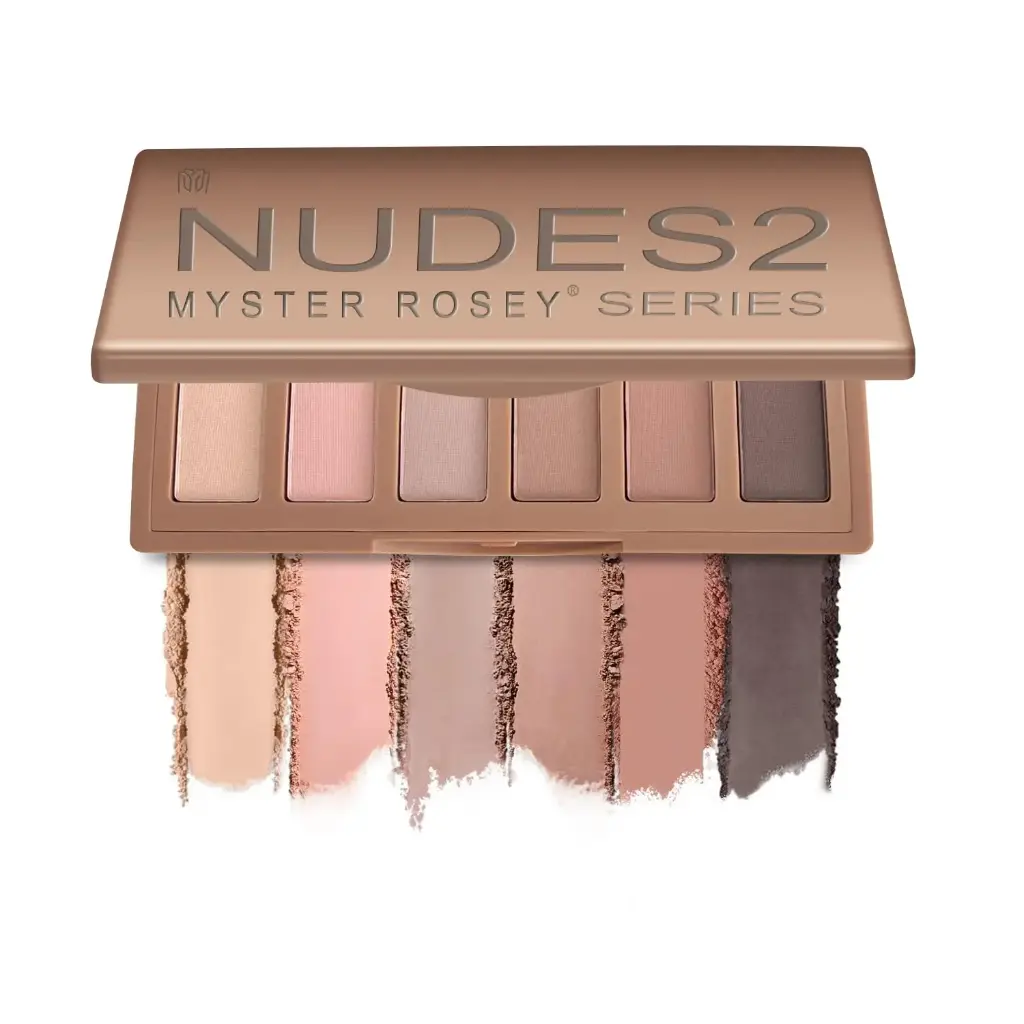 Nudes 2 Series Mini Eyeshadow Palette, Velvety Matte&Satin Finish, 6 Nude Taupe & Brown Neutral Eye Shadows, Travel Friendly Size, Vegan, Cruelty -free 