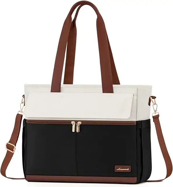 LOVEVOOK Laptop Bag for Women 15.6 Inch Laptop Tote Bag Large Capacity Work Bags Mutiple Pockets Teacher Bag with Removable Strap Water Resistant Computer Bag for