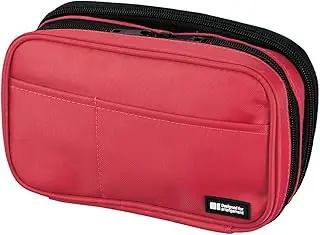 Antartik school pencil case double zipper coral color 28 pieces
