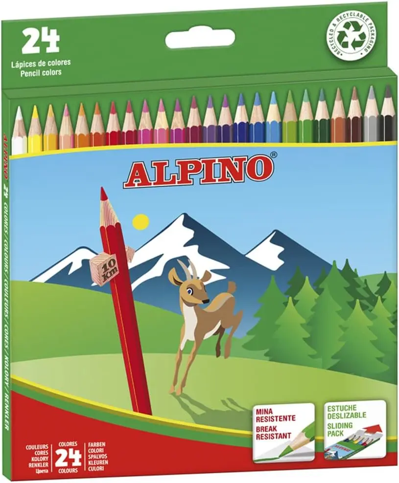 Alpino 722854 - Coloured Pencils, Wallet of 24 - Assorted Colours 