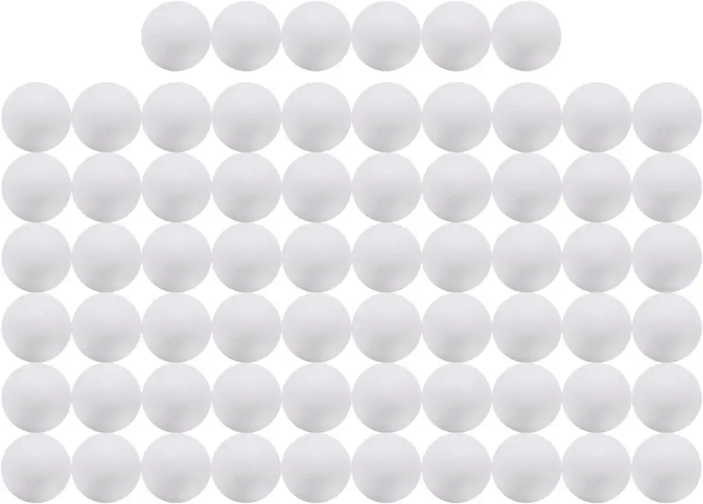 Crafjie Craft Foam Balls 66-Pack 1 Inch in Diameter, Polystyrene for DIY Arts and Crafts, Ornaments, Smooth Polystyrene Foam, Balls for Decoration Household School Projects, White 