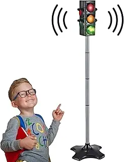 Traffic Light Tall Traffic Light Toy with Sound ＆ Lighting Manual/Auto Modes Realistic Stop Light Battery Powered Traffic Light Safety Educational Toys for Children Age 3 Above, Stop Light Lamp 