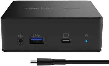 [COSKU-00396] Belkin USB-C Dual Display Docking Station, 85W Power Delivery, HDMI, USB-A 3.1 Gen 1, USB-C, Gigabit Ethernet, 135W PSU, Audio Input/Output for MacBook, Windows, Chromebook and