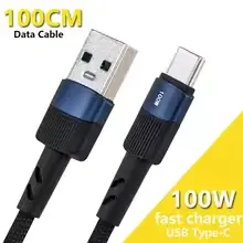 100W USB Type C cable For Huawei Honor Xiaomi Samsung Super Charge Fast Charging USB C Data Cable Wire Cord 100CM 