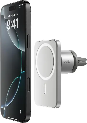 Belkin MagSafe Vent Mount Pro - MagSafe Phone Mount for Car, Magnetic Phone Holder Compatible with iPhone 16, iPhone 16 Pro, iPhone 16 Pro Max, iPhone 15 Series, iPhone 14 Series, and Mini - Gray