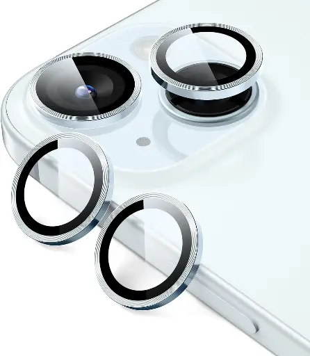 ESR 2 Pack Camera Lens Protector for iPhone 15/15 Plus/14/14 Plus, Ultra-tough HD Individual Lens Protectors, Scratch Resistant, Ultra-thin Tempered Glass, Armorite Series, Dark Blue