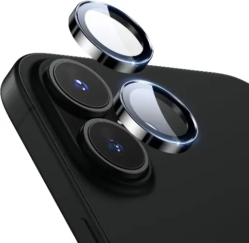 ESR 2 Pack for iPhone 16/16 Plus Camera Lens Protector, Ultra-tough HD Individual Lens Protectors, Scratch Resistant, Ultra-thin Tempered Glass, Armorite Series, Black