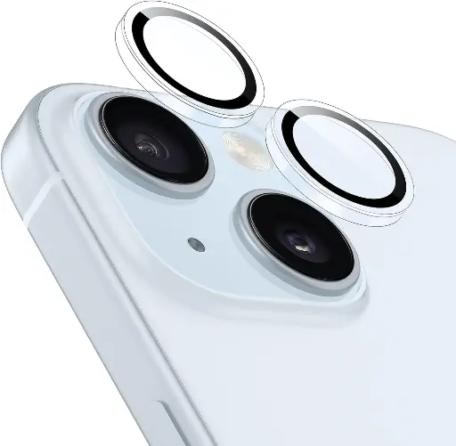 ESR Camera Lens Protector for iPhone 15/15 Plus/14/14 Plus, Ultra-tough HD Individual Lens Protectors, Scratch Resistant, Ultra-thin Tempered Glass, Armorite Series, 1 Pack, Clear