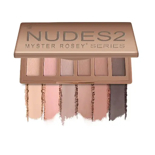 [FS-008] Nudes 2 Series Mini Eyeshadow Palette, Velvety Matte&Satin Finish, 6 Nude Taupe & Brown Neutral Eye Shadows, Travel Friendly Size, Vegan, Cruelty -free 