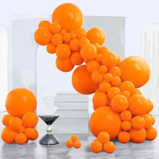 [SCSKU-0296] PartyWoo Tangerine Orange Balloons, 140 pcs Dark Orange Balloons Different Sizes Pack of 18 Inch 12 Inch 10 Inch 5 Inch Deep Orange Balloons for Balloon Garland or Arch as Party Decorations, Orange-Y9 