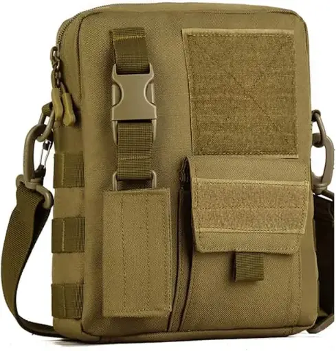 [SCSKU-0794] Wowelife Small Canvas Messenger Bag, Classic Vintage Black Shoulder bag, Small Tactical Bag Brown, Crossbody Casual Pack