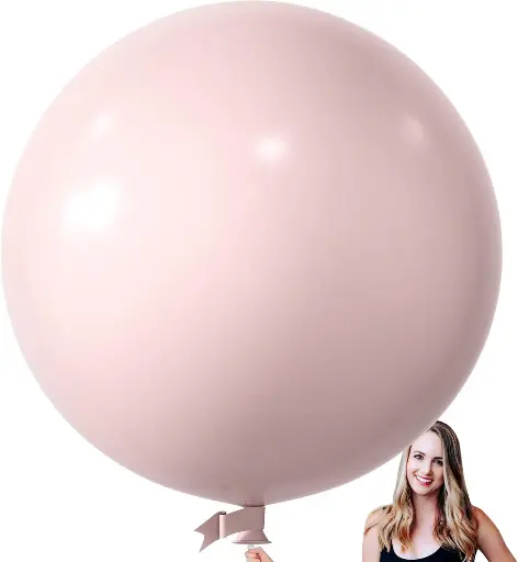 [SCSKU-0816] KALOR 36 Inch Giant Light Pink Balloons, 6 Pack Large Round Light Pink Latex Balloons for Anniversary, Birthday, Christmas, Wedding, Baby Shower Party Decorations 
