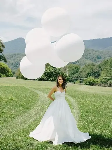 [SCSKU-0921] 36 inch White Latex Balloons Large Round Balloon for Birthday Wedding Party Decorations,6 pcs 
