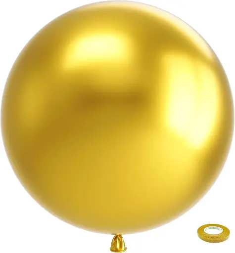 [SCSKU-0932] Bezente Metallic Gold Giant Balloons 36 Inch - 8 Pack Jumbo Chrome Gold Balloons Large Round Gold Latex Balloons for Photo Shoot Wedding Baby Shower Graduation Birthday Christmas Party Decorations 