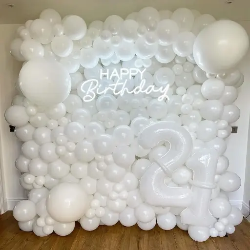 [SCSKU-0947] White Balloons Latex Party Balloons - 20 Pack 18 Inch Big White Thicker Balloons Large Round Helium Balloons for Baby Shower Wedding Graduation Birthday White Themed Party Decorations 