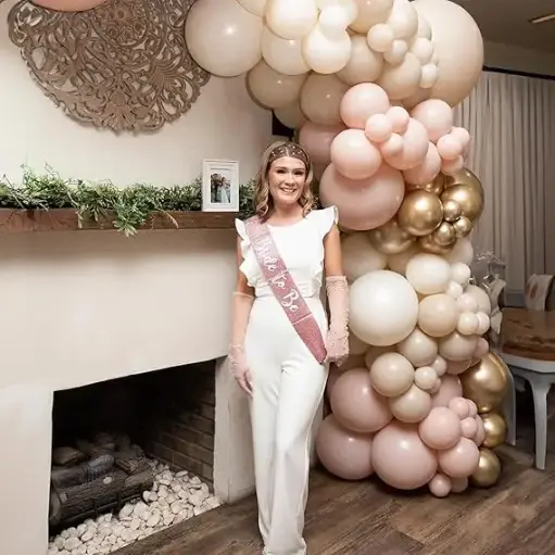 [SCSKU-0949] White Sand Gold Balloons Set, 12 Inch Double Stuffed Blush Beige Boho Party Balloons with Metallic Chrome Gold Neutral Cream Nude Latex Balloon for Birthday Baby Bridal Shower Wedding Party Decoration 