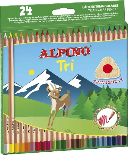 [SCSKU-1025] Alpino Tri - 24 Colored Pencils Triangular Shape 