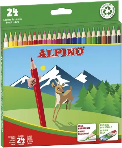 [SCSKU-1036] Alpino 722854 - Coloured Pencils, Wallet of 24 - Assorted Colours 