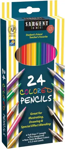 [SCSKU-1066] Sargent Art Color Pencils, Assorted Colors, Box Of 24 