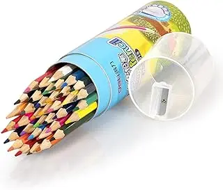 [SCSKU-1165] Deli 36 Pack Colored Pencils with Built-in Sharpener in Tube Cap, Vibrant Color Presharpened Pencils for School Kids Teachers, Soft Core Art Drawing for Coloring, Sketching, and Painting 