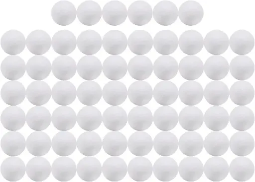 [SCSKU-1388] Crafjie Craft Foam Balls 66-Pack 1 Inch in Diameter, Polystyrene for DIY Arts and Crafts, Ornaments, Smooth Polystyrene Foam, Balls for Decoration Household School Projects, White 