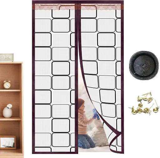 [SCSKU-1480] Insulated Door Covers | Transparent Magnetic Screen Door with Insulation | Door Warm Keeping Screen for Cold Prevention for Balconies, Garage, Stores, Porch, Sliding Door Teksome 