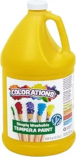 [SCSKU-1694] Colorations Paraben-Free Washable Tempera Paint for Kids - 1 Gallon Value Size. Vibrant Yellow, Non-Toxic and Made in