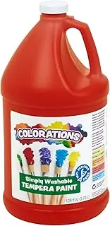 [SCSKU-1697] Colorations Paraben-Free Washable Tempera Paint for Kids - 1 Gallon Value Size. Vibrant Red, Non-Toxic and Made in The USA