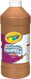 [SCSKU-1701] Crayola Washable Tempera Paint For Kids, Brown Paint, Classroom Supplies, Non Toxic, 32 Oz Squeeze Bottle 