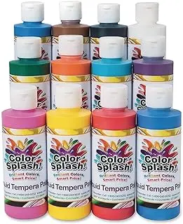 [SCSKU-1712] S&S Worldwide Color Splash! Liquid Tempera Bulk Paint, Set of 12 in 11 Bright Colors, 8-oz Flip-Top Bottles, Great for Arts & Craft